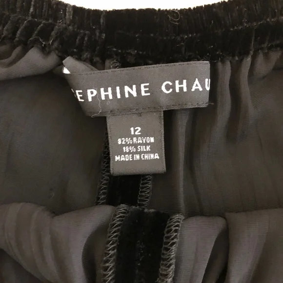 NWT Chaus Velvet Trousers Black Rayon/Silk Blend Size 12 - Picture 5 of 7